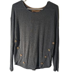 Blu Pepper blue elbow patched sweater